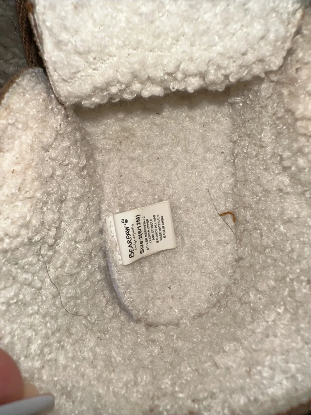 BearPaw Toddler Tan Velcro Fleece Booties